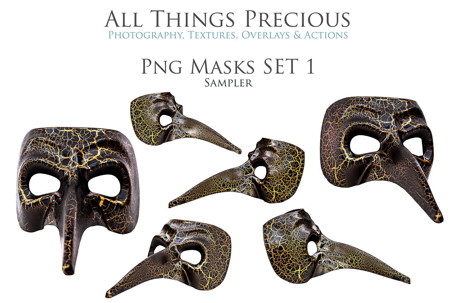 Masquerade Ball MASKS Set 1 Digital Overlays for Photoshop